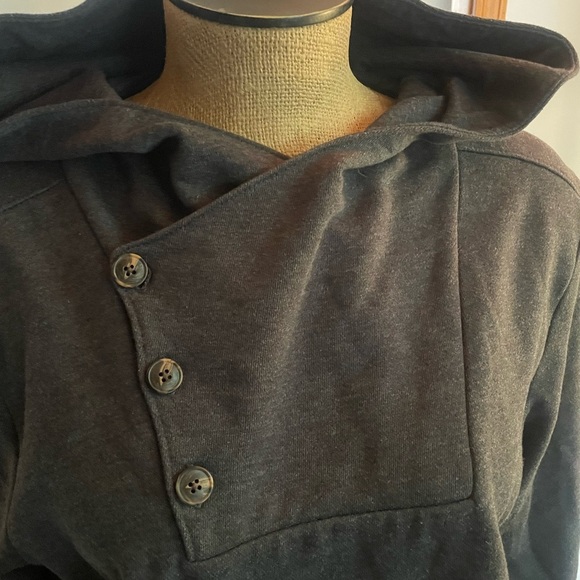 Tom Tailor Denim Gray Hoodie with 3 button at chest size XL - Picture 2 of 8